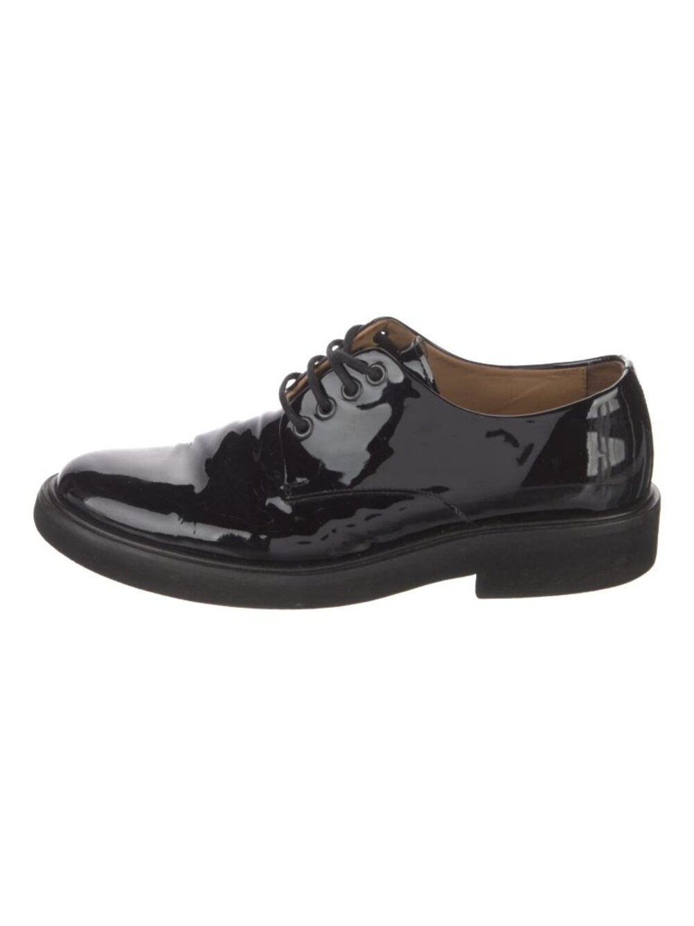 A.P.C Black Patent Leather Oxfords